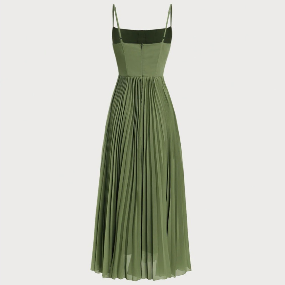 Rihoas Green Sweetheart Neck Flowy Slip Maxi Dress - Picture 7 of 10